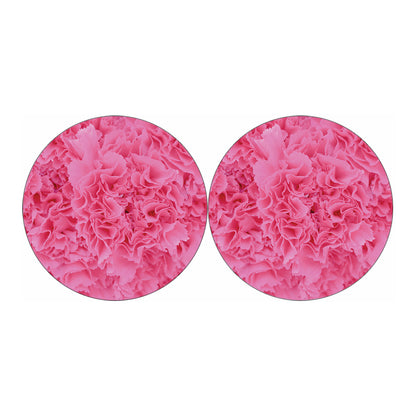 Pink Carnation Flower Print Car Coasters