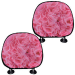 Pink Carnation Flower Print Car Headrest Covers