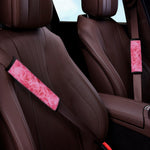 Pink Carnation Flower Print Car Seat Belt Covers