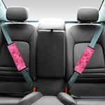 Pink Carnation Flower Print Car Seat Belt Covers