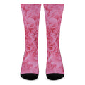 Pink Carnation Flower Print Crew Socks