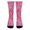 Pink Carnation Flower Print Crew Socks