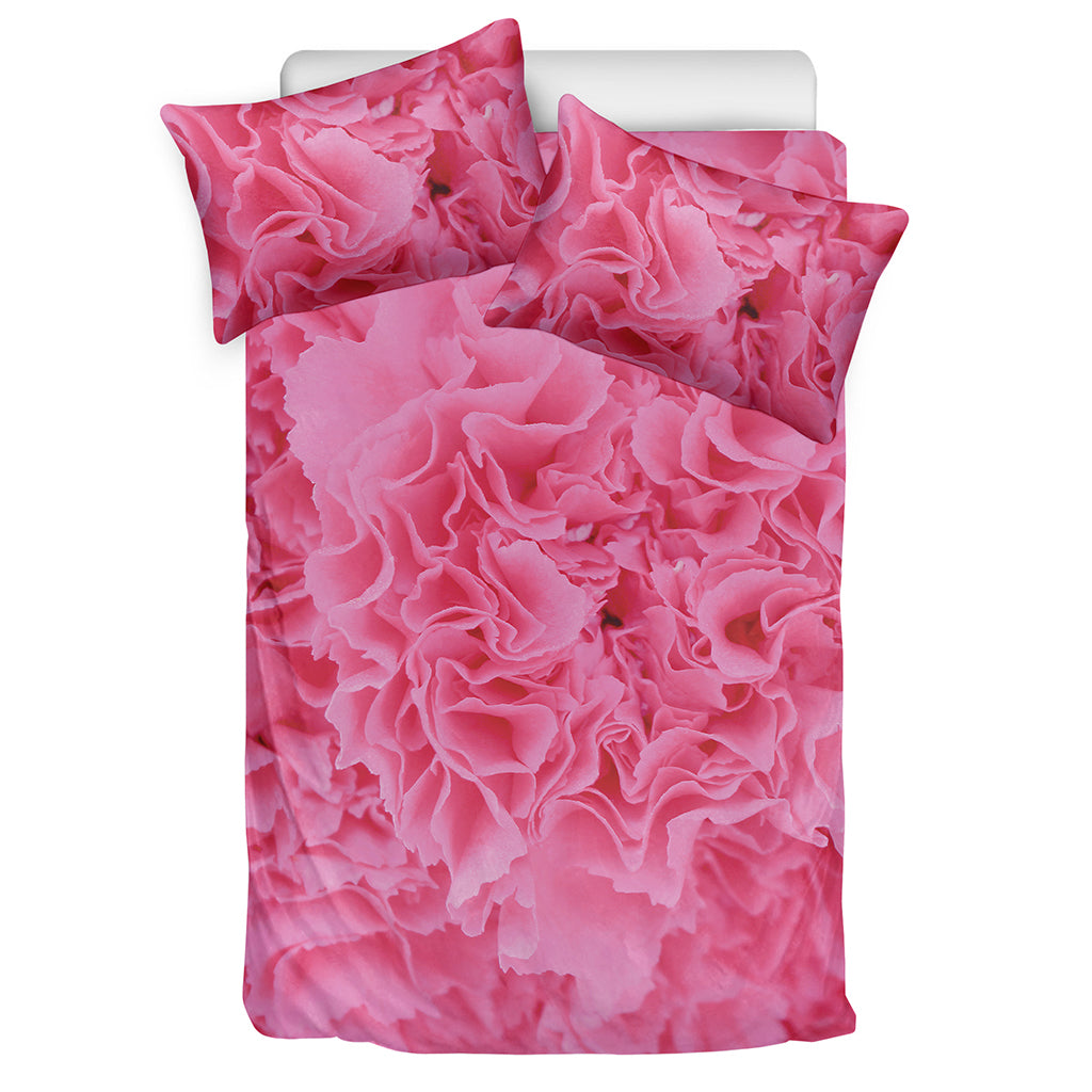 Pink Carnation Flower Print Duvet Cover Bedding Set