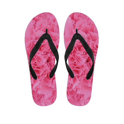 Pink Carnation Flower Print Flip Flops