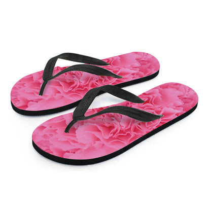 Pink Carnation Flower Print Flip Flops