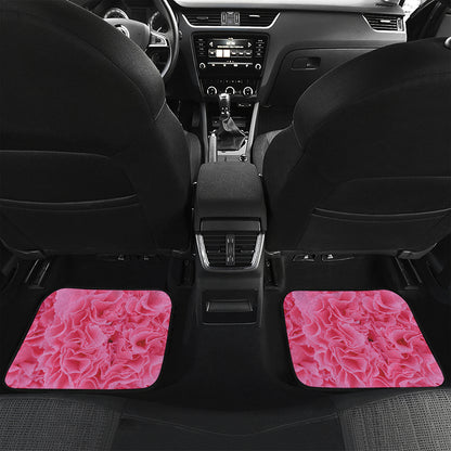 Pink Carnation Flower Print Front and Back Car Floor Mats
