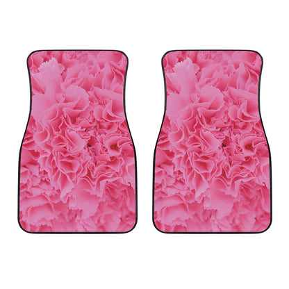 Pink Carnation Flower Print Front Car Floor Mats