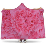 Pink Carnation Flower Print Hooded Blanket
