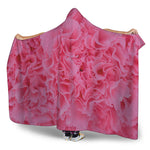 Pink Carnation Flower Print Hooded Blanket