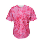 Pink Carnation Flower Print Men's Baseball Jersey