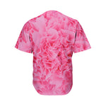 Pink Carnation Flower Print Men's Baseball Jersey