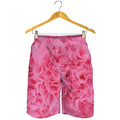 Pink Carnation Flower Print Men's Shorts