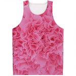 Pink Carnation Flower Print Men's Tank Top