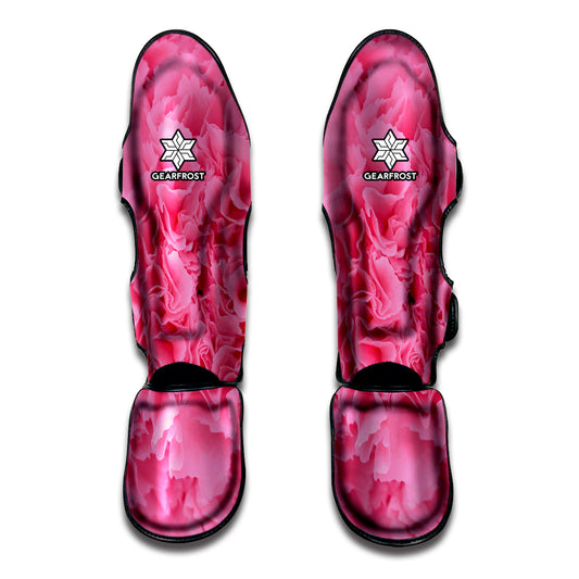 Pink Carnation Flower Print Muay Thai Shin Guard