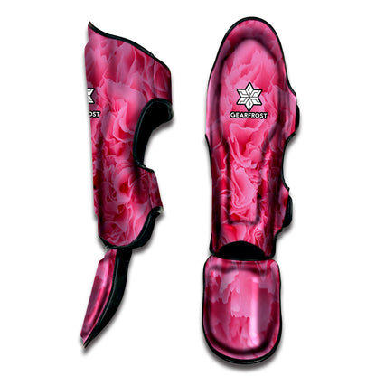 Pink Carnation Flower Print Muay Thai Shin Guard