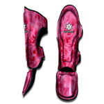 Pink Carnation Flower Print Muay Thai Shin Guard