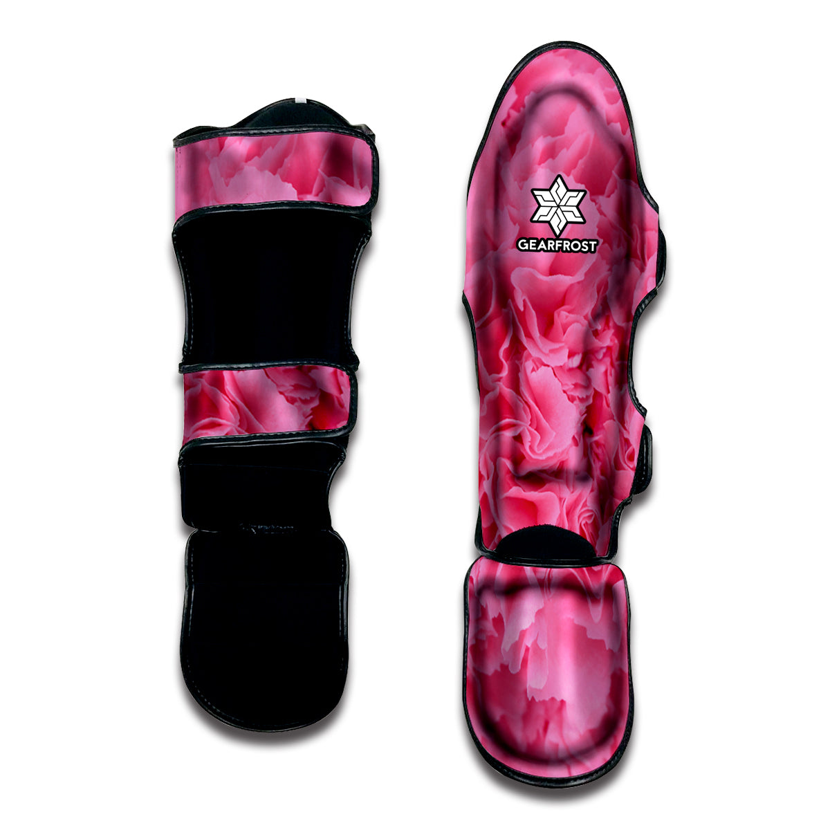 Pink Carnation Flower Print Muay Thai Shin Guard