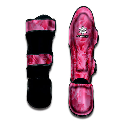 Pink Carnation Flower Print Muay Thai Shin Guard