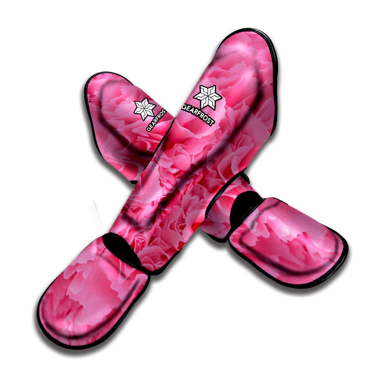 Pink Carnation Flower Print Muay Thai Shin Guard