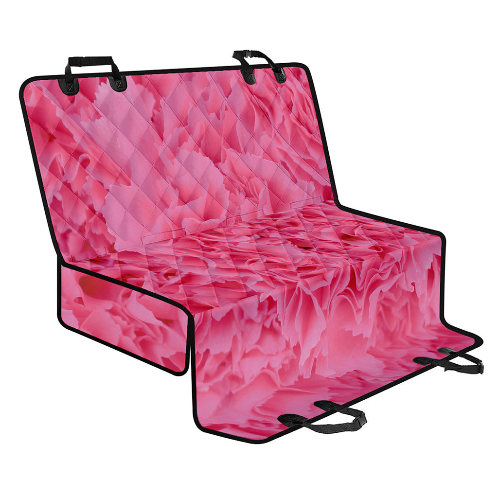 Pink Carnation Flower Print Pet Car Back Seat Cover