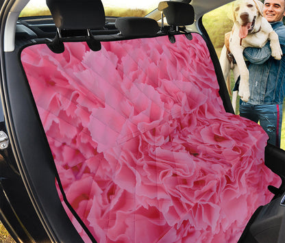 Pink Carnation Flower Print Pet Car Back Seat Cover
