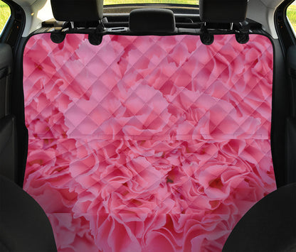 Pink Carnation Flower Print Pet Car Back Seat Cover