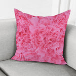 Pink Carnation Flower Print Pillow Cover