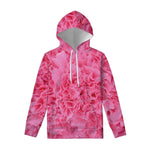 Pink Carnation Flower Print Pullover Hoodie