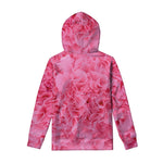 Pink Carnation Flower Print Pullover Hoodie