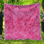 Pink Carnation Flower Print Quilt