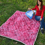 Pink Carnation Flower Print Quilt
