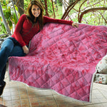 Pink Carnation Flower Print Quilt