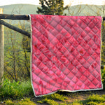 Pink Carnation Flower Print Quilt