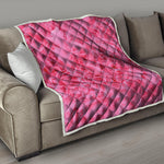 Pink Carnation Flower Print Quilt