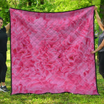 Pink Carnation Flower Print Quilt