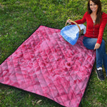 Pink Carnation Flower Print Quilt