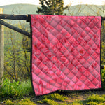 Pink Carnation Flower Print Quilt