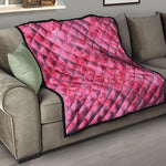 Pink Carnation Flower Print Quilt