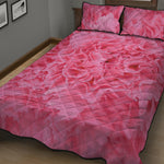 Pink Carnation Flower Print Quilt Bed Set