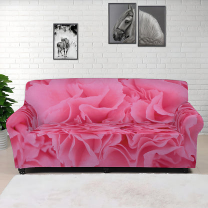 Pink Carnation Flower Print Sofa Cover