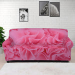 Pink Carnation Flower Print Sofa Cover