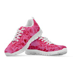Pink Carnation Flower Print White Sneakers