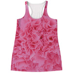 Pink Carnation Flower Print Women's Racerback Tank Top