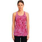 Pink Carnation Flower Print Women's Racerback Tank Top