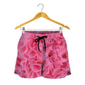 Pink Carnation Flower Print Women's Shorts