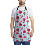 Pink Carnation Pattern Print Apron