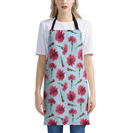 Pink Carnation Pattern Print Apron