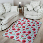 Pink Carnation Pattern Print Area Rug