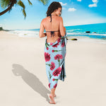 Pink Carnation Pattern Print Beach Sarong Wrap