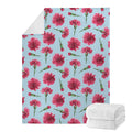 Pink Carnation Pattern Print Blanket